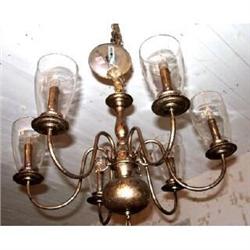 Chandelier 6 arms Bronzed Finished Brass Shades #878857