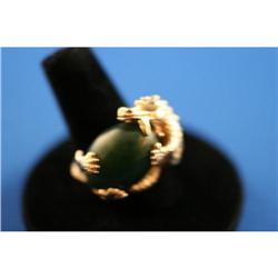 14K Gold and Jade Dragon Ring #878883