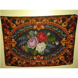 Antique American Needlepoint  Rug #878957