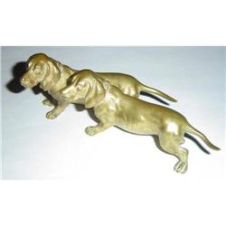 Pair of Antique Continental Bronze Dachshunds #878972