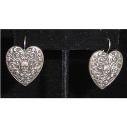 Antique Sterling Heart Earrings #878987