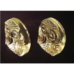 Pair of Swedish Owl Glass Bookends #879005