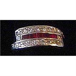 Art-Deco Diamond and Ruby Ring #879079