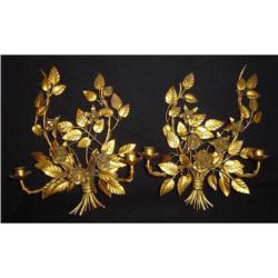 Pair of Antique Tole Sconces #879089