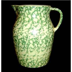 Antique American Sponge Ware Pitcher #879164