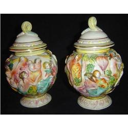 Pair of Antique Capodimonte Neo-Classic Urns #879186