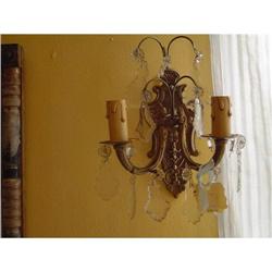 bronze  and crystal sconces #886316