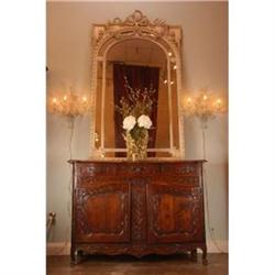 19th-Century French Hand-Carved Oak Buffet #886328