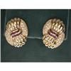 Image 1 : 18K Gold Earrings FINE RUBYS  DIAMONDS #886386