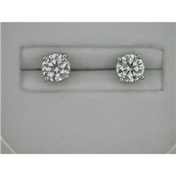  PLATINUM DIAMOND EARSTUDS G/VS1 .64 CTS! #886392
