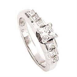 1.42 carat PRINCESS CUT diamond ring gold 14K #886938