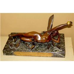 1910 Nude Bowling Fairy Bronze Girl Woman Lady #886999