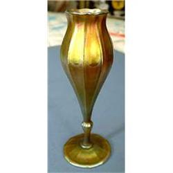 TIFFANY FAVRILE FLORIFORM GLASS VASE LCT #887013