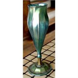 Tiffany Studios Favrile Blue Vase Art Glass #887019