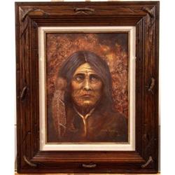 Hal Kettle, Orig Oil,  Native American Apache  #896422