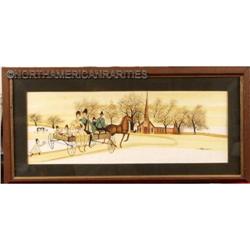 Vintage  Watercolor "Amish, Going to Church" #896425