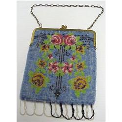 Early 1900's Floral BEADED PURSE #896612