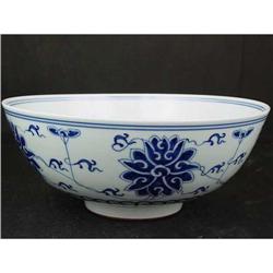 Large Chinese Blue/White Bowl. Marked #896703