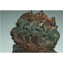 Cast Iron Ship Designed Bookends #916331