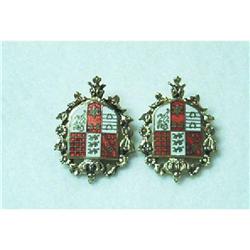 Jewelry-CORO Emblem Clip Earrings #916461
