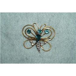 Jewelry-12KT GF/Silver/Rhinestone Butterfly #916477