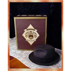 Men's Fedora Straw Hat sz 7 orig Box Vintage #916564