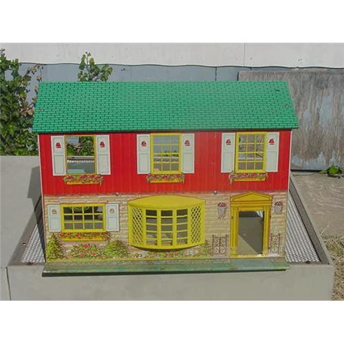 antique metal dollhouse