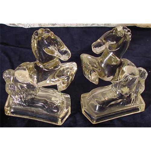 green glass horse bookends green glass horse bookends