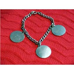 Sterling Charm Bracelet  Vintage Name & #916586