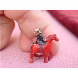 Horse & Rider Tobacco Pouch Pull Tobacciana #916587