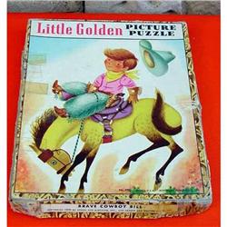 1950 Little Golden Book Puzzle  Brave Cowboy #916593