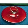 Image 1 : Retro Red Aluminum Tray with Handle  Very Rare #916596