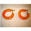 Image 1 : AWESOME BAKELITE HOOP EARRINGS W/TEQUILA #916632