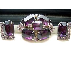 GORGEOUS..La Rel Rhinestone set...Large brooch #916643