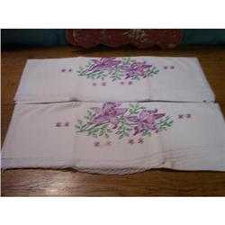 Unused Pair of Pillowcases with Fancy Work #916703