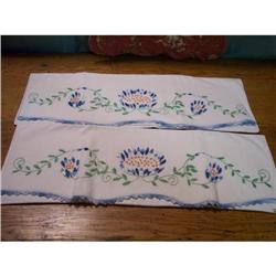 Unused Pair of Pillowcases with Fancy Work #916704
