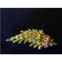 Rose & Citrine Rhinestone Jointed Brooch #916792