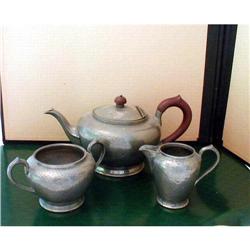 19th c. 3 PIECE PEWTER TEA SERVICE #916858