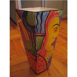 Tall  Picasso inspired ceramic Vase #917000
