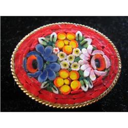 Italian vintage Floral Mosaic Brooch #917002