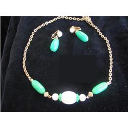 Green and White Avon Demi Parure Set of 2 #917007