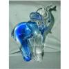 Image 1 : Clear Blue Glass Elephant Sculpture #917086