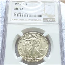 1945 Walking Half Dollar NGC - MS62