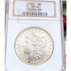 1885 Morgan Silver Dollar NGC - MS64