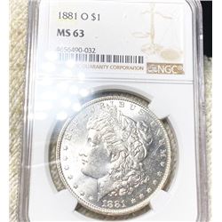 1881-O Morgan Silver Dollar NGC - MS63