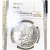 Image 1 : 1881-O Morgan Silver Dollar NGC - MS63