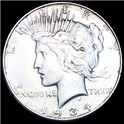 1934 Silver Peace Dollar ABOUT UNCIRCULATED