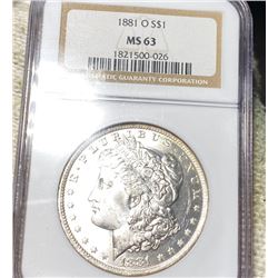 1881-O Morgan Silver Dollar NGC - MS63