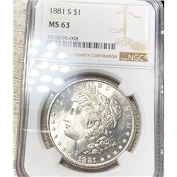 1881-S Morgan Silver Dollar NGC - MS63 "DMPL"
