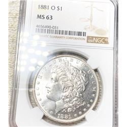 1881-O Morgan Silver Dollar NGC - MS63